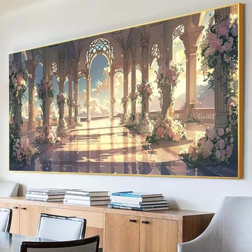 DIY 5D Diamond Painting Erwachsene Blume Diamant Painting Bilder, Architektur Diamond Painting Set, 5D Diamond Painting 30x60cm Stickerei Kreuzstich Basteln Erwachsene für Zimmer Deko Aesthetic W-1 von Peepezo