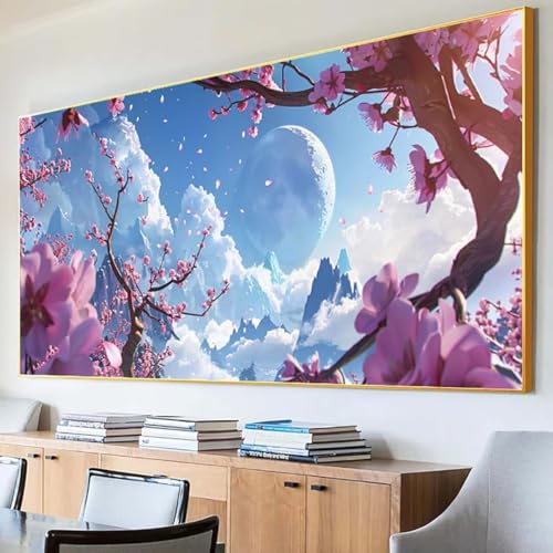 DIY 5D Diamond Painting Erwachsene Blume Diamant Painting Bilder, Baum Diamond Painting Set, 5D Diamond Painting 100x200cm Stickerei Kreuzstich Basteln Erwachsene für Wandzimmer Deko Geschenk 9-7 von Peepezo