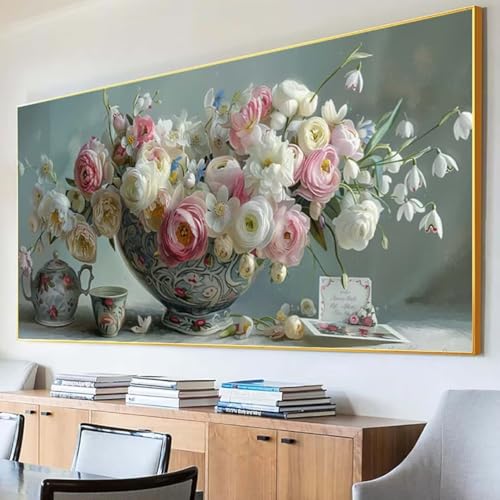 DIY 5D Diamond Painting Erwachsene Blume Diamant Painting Bilder, Rose Diamond Painting Set, 5D Diamond Painting 30x60cm Stickerei Kreuzstich Basteln Erwachsene für Zimmer Deko Aesthetic Geschenk 7-9 von Peepezo