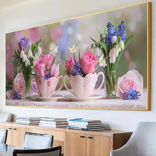 DIY 5D Diamond Painting Erwachsene Blume Diamant Painting Bilder, Rose Diamond Painting Set, 5D Diamond Painting 60x120cm Stickerei Kreuzstich Basteln Erwachsene für Zimmer Deko Aesthetic Geschenk S-3 von Peepezo