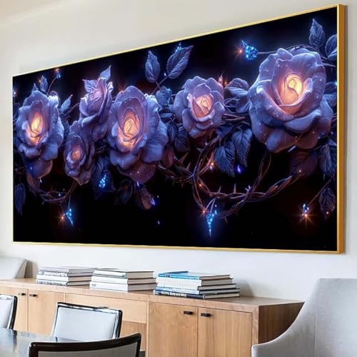 DIY 5D Diamond Painting Erwachsene Blume Diamant Painting Bilder, Schmetterling Diamond Painting Set, 5D Diamond Painting 30x60cm Stickerei Kreuzstich Basteln Erwachsene für Zimmer Deko Aesthetic R-8 von Peepezo