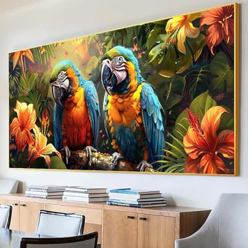 DIY 5D Diamond Painting Erwachsene Blume Diamant Painting Bilder, Vogel Diamond Painting Set, 5D Diamond Painting 100x200cm Stickerei Kreuzstich Basteln Erwachsene für Wandzimmer Deko Geschenk W-K von Peepezo