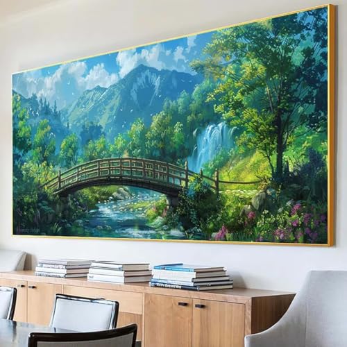 DIY 5D Diamond Painting Erwachsene BrüCke Diamant Painting Bilder, Landschaft Diamond Painting Set, 5D Diamond Painting 100x200cm Stickerei Kreuzstich Basteln Erwachsene für Zimmer Deko Aesthetic C-2 von Peepezo