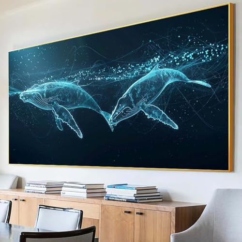 DIY 5D Diamond Painting Erwachsene Delphin Diamant Painting Bilder, Meer Diamond Painting Set, 5D Diamond Painting 30x60cm Stickerei Kreuzstich Basteln Erwachsene für Wandzimmer Deko Geschenk 7-4 von Peepezo