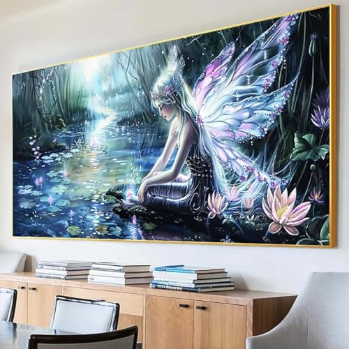 DIY 5D Diamond Painting Erwachsene Engel Diamant Painting Bilder, Blume Diamond Painting Set, 5D Diamond Painting 30x60cm Stickerei Kreuzstich Basteln Erwachsene für Zimmer Deko Aesthetic Geschenk U-M von Peepezo