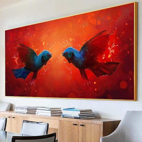 DIY 5D Diamond Painting Erwachsene Fisch Diamant Painting Bilder, Tier Diamond Painting Set, 5D Diamond Painting 30x60cm Stickerei Kreuzstich Basteln Erwachsene für Zimmer Deko Aesthetic Geschenk 0-7 von Peepezo