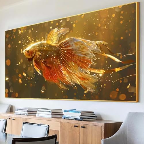 DIY 5D Diamond Painting Erwachsene Fisch Diamant Painting Bilder, Tier Diamond Painting Set, 5D Diamond Painting 60x120cm Stickerei Kreuzstich Basteln Erwachsene für Zimmer Deko Aesthetic Geschenk 5-3 von Peepezo