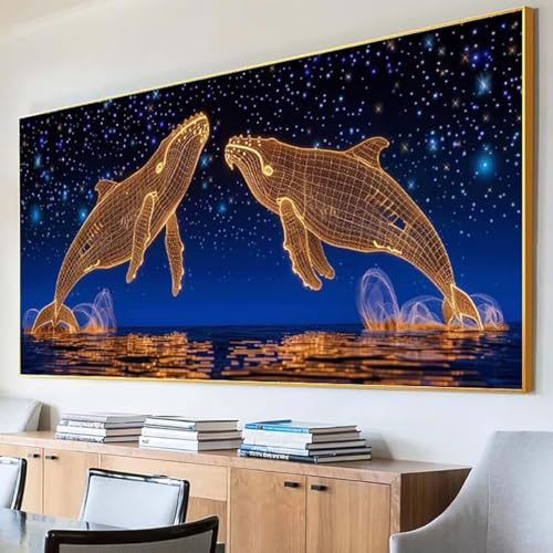 DIY 5D Diamond Painting Erwachsene Fisch Diamant Painting Bilder, Wal Diamond Painting Set, 5D Diamond Painting 30x60cm Stickerei Kreuzstich Basteln Erwachsene für Zimmer Deko Aesthetic Geschenk I-2 von Peepezo