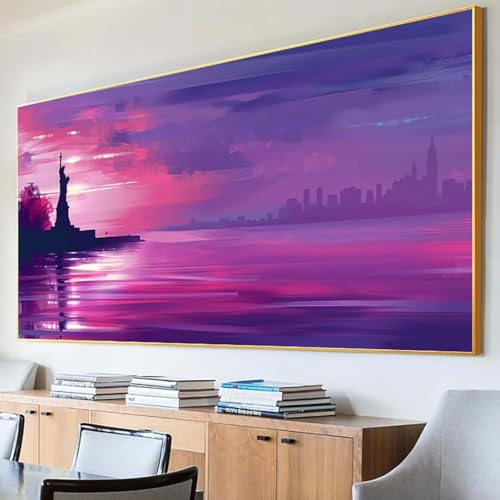 DIY 5D Diamond Painting Erwachsene Freiheitsstatue Diamant Painting Bilder, Landschaft Diamond Painting Set, 5D Diamond Painting 30x60cm Stickerei Kreuzstich Basteln Erwachsene für Zimmer Deko U-E von Peepezo