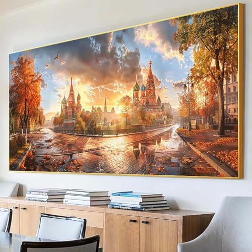 DIY 5D Diamond Painting Erwachsene Herbst Diamant Painting Bilder, Landschaft Diamond Painting Set, 5D Diamond Painting 100x200cm Stickerei Kreuzstich Basteln Erwachsene für Zimmer Deko Aesthetic Y-S von Peepezo