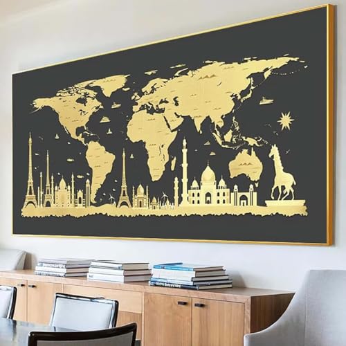 DIY 5D Diamond Painting Erwachsene Karte Diamant Painting Bilder, Weltkarte Diamond Painting Set, 5D Diamond Painting 100x200cm Stickerei Kreuzstich Basteln Erwachsene für Zimmer Deko Aesthetic X-W von Peepezo