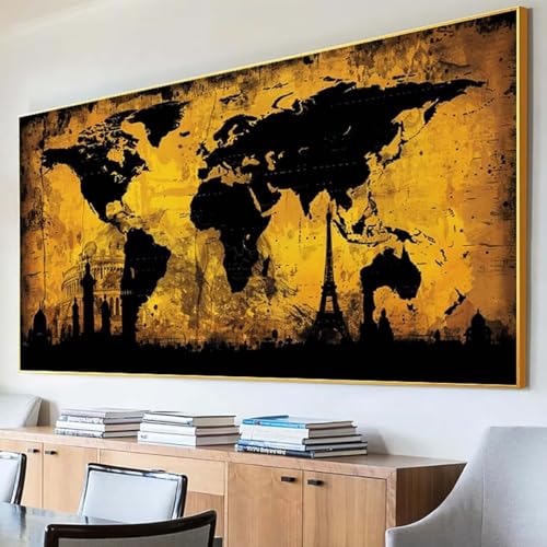 DIY 5D Diamond Painting Erwachsene Karte Diamant Painting Bilder, Weltkarte Diamond Painting Set, 5D Diamond Painting 30x60cm Stickerei Kreuzstich Basteln Erwachsene für Zimmer Deko Aesthetic Y-7 von Peepezo