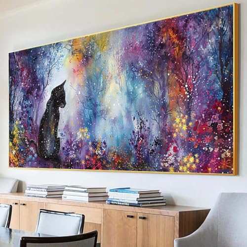 DIY 5D Diamond Painting Erwachsene Katze Diamant Painting Bilder, Blume Diamond Painting Set, 5D Diamond Painting 40x80cm Stickerei Kreuzstich Basteln Erwachsene für Zimmer Deko Aesthetic Geschenk 3-I von Peepezo