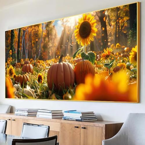 DIY 5D Diamond Painting Erwachsene KüRbis Diamant Painting Bilder, Blume Diamond Painting Set, 5D Diamond Painting 100x200cm Stickerei Kreuzstich Basteln Erwachsene für Zimmer Deko Aesthetic U-U von Peepezo