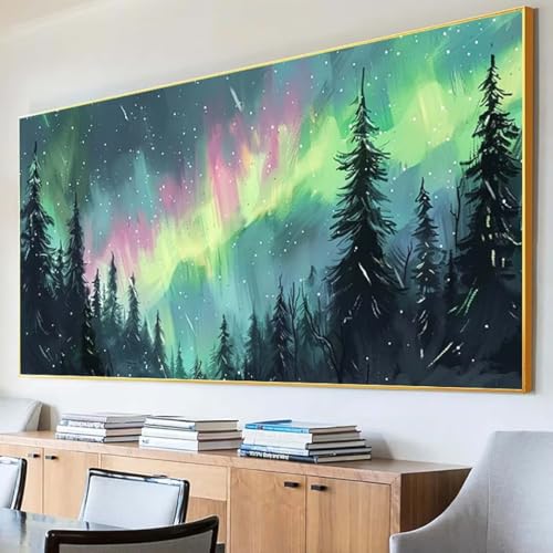 DIY 5D Diamond Painting Erwachsene Landschaft Diamant Painting Bilder, Aurora Diamond Painting Set, 5D Diamond Painting 40x80cm Stickerei Kreuzstich Basteln Erwachsene für Zimmer Deko Aesthetic K-9 von Peepezo