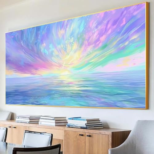 DIY 5D Diamond Painting Erwachsene Landschaft Diamant Painting Bilder, Aurora Diamond Painting Set, 5D Diamond Painting 80x160cm Stickerei Kreuzstich Basteln Erwachsene für Zimmer Deko Aesthetic 5-6 von Peepezo