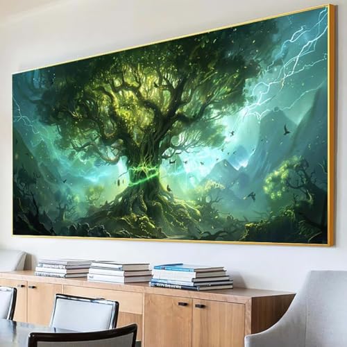 DIY 5D Diamond Painting Erwachsene Landschaft Diamant Painting Bilder, Baum Diamond Painting Set, 5D Diamond Painting 30x60cm Stickerei Kreuzstich Basteln Erwachsene für Zimmer Deko Aesthetic S-W von Peepezo