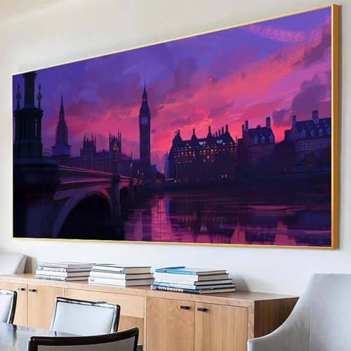 DIY 5D Diamond Painting Erwachsene Landschaft Diamant Painting Bilder, Big Ben Diamond Painting Set, 5D Diamond Painting 70x140cm Stickerei Kreuzstich Basteln Erwachsene für Zimmer Deko Aesthetic 7-Z von Peepezo