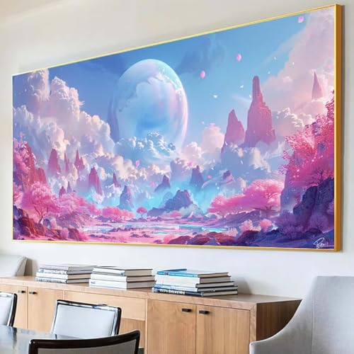 DIY 5D Diamond Painting Erwachsene Landschaft Diamant Painting Bilder, Mond Diamond Painting Set, 5D Diamond Painting 30x60cm Stickerei Kreuzstich Basteln Erwachsene für Zimmer Deko Aesthetic T-Y von Peepezo