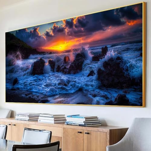 DIY 5D Diamond Painting Erwachsene Landschaft Diamant Painting Bilder, Sonnenuntergang Diamond Painting Set, 5D Diamond Painting 30x60cm Stickerei Kreuzstich Basteln Erwachsene für Zimmer Deko 6-F von Peepezo