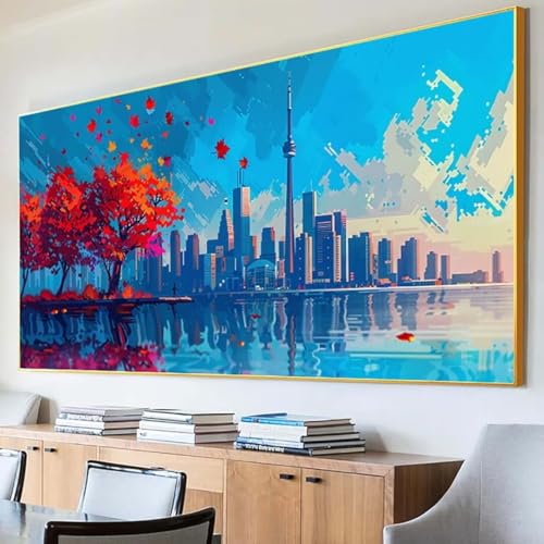 DIY 5D Diamond Painting Erwachsene Landschaft Diamant Painting Bilder, Stadt Diamond Painting Set, 5D Diamond Painting 30x60cm Stickerei Kreuzstich Basteln Erwachsene für Zimmer Deko Aesthetic M-L von Peepezo