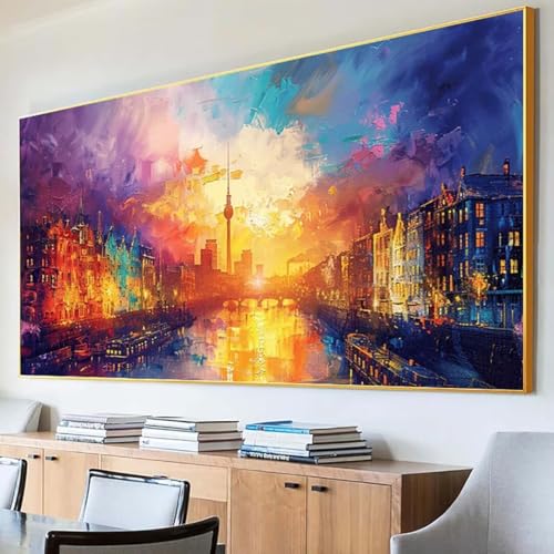 DIY 5D Diamond Painting Erwachsene Landschaft Diamant Painting Bilder, Stadt Diamond Painting Set, 5D Diamond Painting 40x80cm Stickerei Kreuzstich Basteln Erwachsene für Zimmer Deko Aesthetic J-S von Peepezo