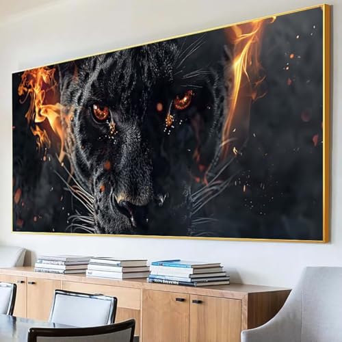 DIY 5D Diamond Painting Erwachsene Leopard Diamant Painting Bilder, Tier Diamond Painting Set, 5D Diamond Painting 30x60cm Stickerei Kreuzstich Basteln Erwachsene für Wandzimmer Deko Geschenk N-4 von Peepezo