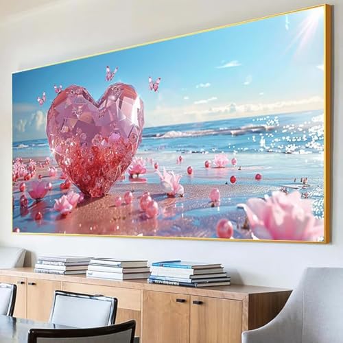 DIY 5D Diamond Painting Erwachsene Meer Diamant Painting Bilder, Blume Diamond Painting Set, 5D Diamond Painting 60x120cm Stickerei Kreuzstich Basteln Erwachsene für Zimmer Deko Aesthetic Geschenk U-A von Peepezo