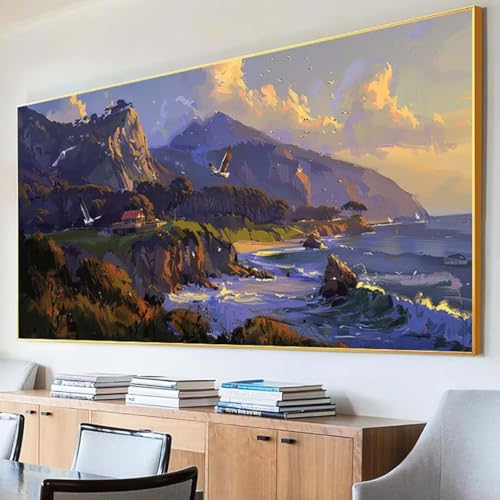 DIY 5D Diamond Painting Erwachsene Meer Diamant Painting Bilder, Landschaft Diamond Painting Set, 5D Diamond Painting 100x200cm Stickerei Kreuzstich Basteln Erwachsene für Zimmer Deko Aesthetic I-Z von Peepezo