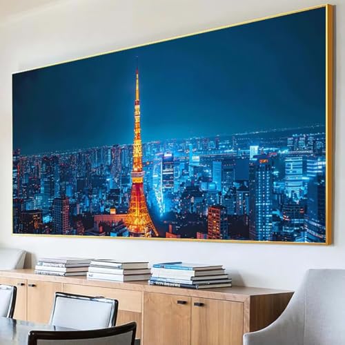 DIY 5D Diamond Painting Erwachsene Nachtansicht Diamant Painting Bilder, Landschaft Diamond Painting Set, 5D Diamond Painting 100x200cm Stickerei Kreuzstich Basteln Erwachsene für Wandzimmer Deko 0-M von Peepezo