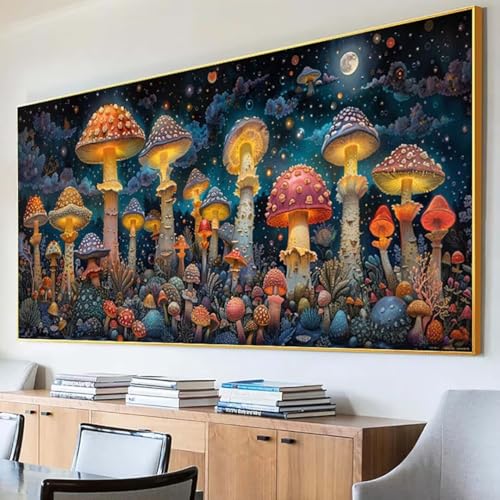 DIY 5D Diamond Painting Erwachsene Pilz Diamant Painting Bilder, Mond Diamond Painting Set, 5D Diamond Painting 30x60cm Stickerei Kreuzstich Basteln Erwachsene für Zimmer Deko Aesthetic Geschenk 5-4 von Peepezo