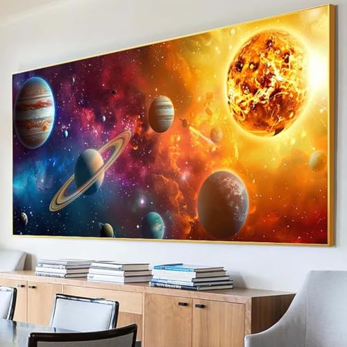 DIY 5D Diamond Painting Erwachsene Planet Diamant Painting Bilder, Sternenhimmel Diamond Painting Set, 5D Diamond Painting 100x200cm Stickerei Kreuzstich Basteln Erwachsene für Wandzimmer Deko F-0 von Peepezo