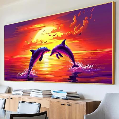 DIY 5D Diamond Painting Erwachsene Sonnenuntergang Diamant Painting Bilder, Tier Diamond Painting Set, 5D Diamond Painting 30x60cm Stickerei Kreuzstich Basteln Erwachsene für Zimmer Deko Aesthetic 0-5 von Peepezo