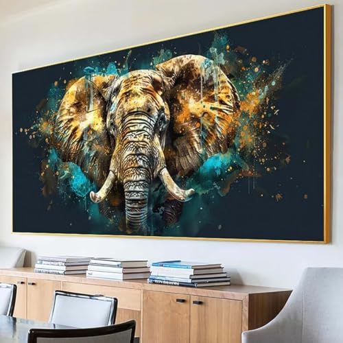 DIY 5D Diamond Painting Erwachsene Sternenhimmel Diamant Painting Bilder, Elefant Diamond Painting Set, 5D Diamond Painting 80x160cm Stickerei Kreuzstich Basteln Erwachsene für Wandzimmer Deko K-6 von Peepezo