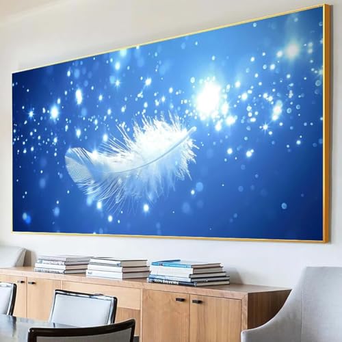 DIY 5D Diamond Painting Erwachsene Sternenhimmel Diamant Painting Bilder, Feder Diamond Painting Set, 5D Diamond Painting 100x200cm Stickerei Kreuzstich Basteln Erwachsene für Wandzimmer Deko 4-R von Peepezo