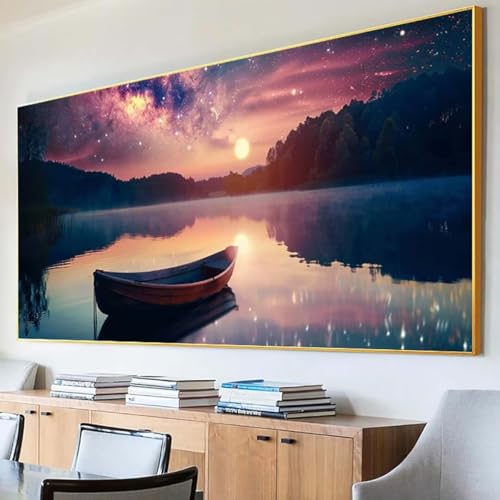 DIY 5D Diamond Painting Erwachsene Sternenhimmel Diamant Painting Bilder, Mond Diamond Painting Set, 5D Diamond Painting 50x100cm Stickerei Kreuzstich Basteln Erwachsene für Zimmer Deko Aesthetic 6-N von Peepezo