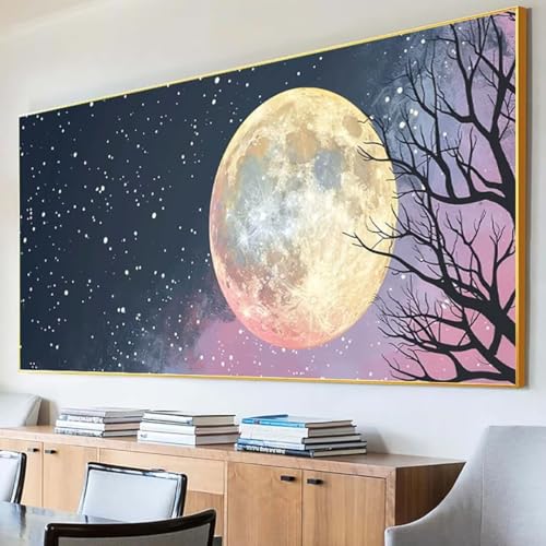 DIY 5D Diamond Painting Erwachsene Sternenhimmel Diamant Painting Bilder, Mond Diamond Painting Set, 5D Diamond Painting 60x120cm Stickerei Kreuzstich Basteln Erwachsene für Zimmer Deko Aesthetic 8-Q von Peepezo