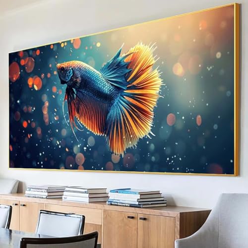 DIY 5D Diamond Painting Erwachsene Tier Diamant Painting Bilder, Fisch Diamond Painting Set, 5D Diamond Painting 40x80cm Stickerei Kreuzstich Basteln Erwachsene für Zimmer Deko Aesthetic Geschenk B-D von Peepezo