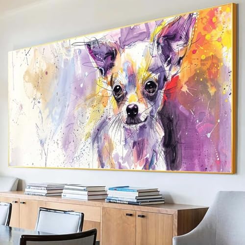 DIY 5D Diamond Painting Erwachsene Tier Diamant Painting Bilder, Hund Diamond Painting Set, 5D Diamond Painting 30x60cm Stickerei Kreuzstich Basteln Erwachsene für Zimmer Deko Aesthetic Geschenk 4-5 von Peepezo