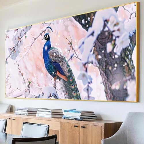 DIY 5D Diamond Painting Erwachsene Tier Diamant Painting Bilder, Pfau Diamond Painting Set, 5D Diamond Painting 40x80cm Stickerei Kreuzstich Basteln Erwachsene für Zimmer Deko Aesthetic Geschenk F-H von Peepezo