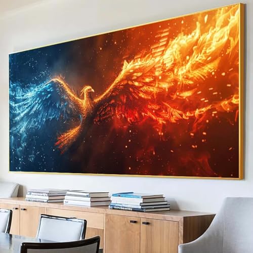 DIY 5D Diamond Painting Erwachsene Tier Diamant Painting Bilder, PhöNix Diamond Painting Set, 5D Diamond Painting 70x140cm Stickerei Kreuzstich Basteln Erwachsene für Wandzimmer Deko Geschenk 4-W von Peepezo