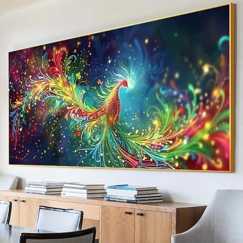 DIY 5D Diamond Painting Erwachsene Tier Diamant Painting Bilder, PhöNix Diamond Painting Set, 5D Diamond Painting 70x140cm Stickerei Kreuzstich Basteln Erwachsene für Wandzimmer Deko Geschenk 8-2 von Peepezo