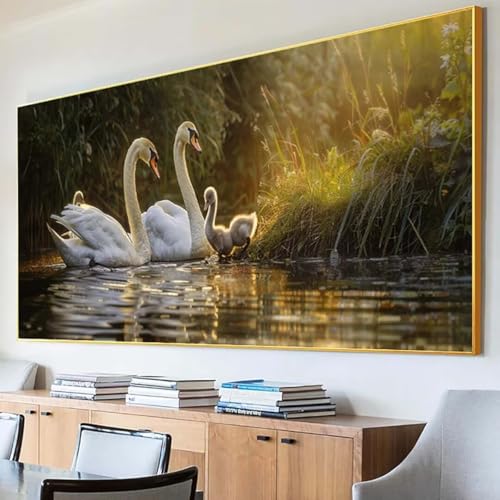 DIY 5D Diamond Painting Erwachsene Tier Diamant Painting Bilder, Schwan Diamond Painting Set, 5D Diamond Painting 40x80cm Stickerei Kreuzstich Basteln Erwachsene für Zimmer Deko Aesthetic Geschenk 0-U von Peepezo