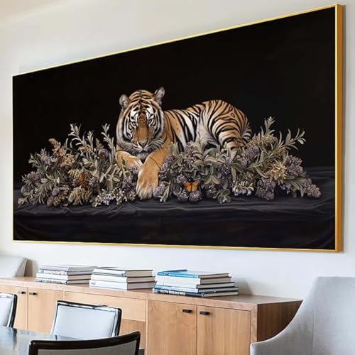 DIY 5D Diamond Painting Erwachsene Tier Diamant Painting Bilder, Tiger Diamond Painting Set, 5D Diamond Painting 30x60cm Stickerei Kreuzstich Basteln Erwachsene für Zimmer Deko Aesthetic Geschenk B-I von Peepezo