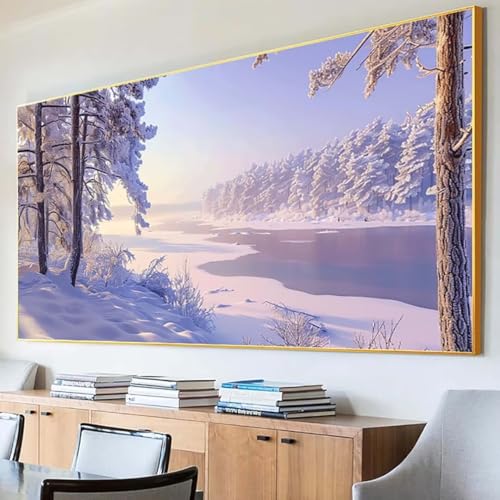 DIY 5D Diamond Painting Erwachsene Winter Diamant Painting Bilder, Baum Diamond Painting Set, 5D Diamond Painting 70x140cm Stickerei Kreuzstich Basteln Erwachsene für Wandzimmer Deko Geschenk H-5 von Peepezo