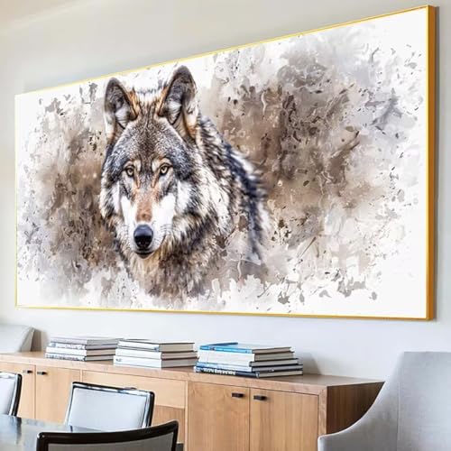 DIY 5D Diamond Painting Erwachsene Wolf Diamant Painting Bilder, Tier Diamond Painting Set, 5D Diamond Painting 100x200cm Stickerei Kreuzstich Basteln Erwachsene für Zimmer Deko Aesthetic Geschenk 4-7 von Peepezo