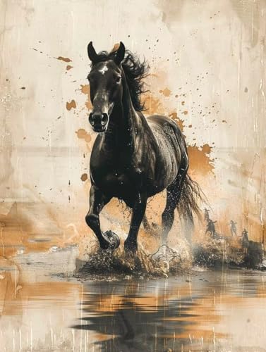 DIY 5D Diamond Painting Tiere Diamant Painting Bilder Erwachsene Horse Diamond Painting klein 40x50cm Diamond Painting Set, 5D Diamond Art Stickerei Kreuzstich Basteln Painting für Home Wand Décor 7-7 von Peepezo