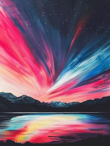 DIY Diamond Painting Aurora Diamant Painting Bilder Erwachsene Landschaft Diamond Painting klein 30x40cm Diamond Painting Set, 5D Diamond Art Stickerei Kreuzstich Basteln Painting, Home Wand Décor W-9 von Peepezo