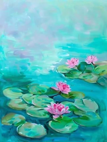 DIY Diamond Painting Blumen Diamant Painting Bilder Erwachsene Lotus Diamond Painting Groß XXL 80x110cm Diamond Painting Set, 5D Diamond Art Stickerei Kreuzstich Basteln Painting, Home Wand Décor 1-i von Peepezo