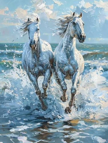 DIY Diamond Painting Tiere Diamant Painting Bilder Erwachsene Horse Diamond Painting Groß XXL 80x110cm Diamond Painting Set, 5D Diamond Art Stickerei Kreuzstich Basteln Painting, Home Wand Décor 6-3 von Peepezo